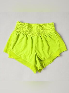 IVL Collective Neon Yellow Running Athletic Shorts Women’s Size 2 Built-In Liner